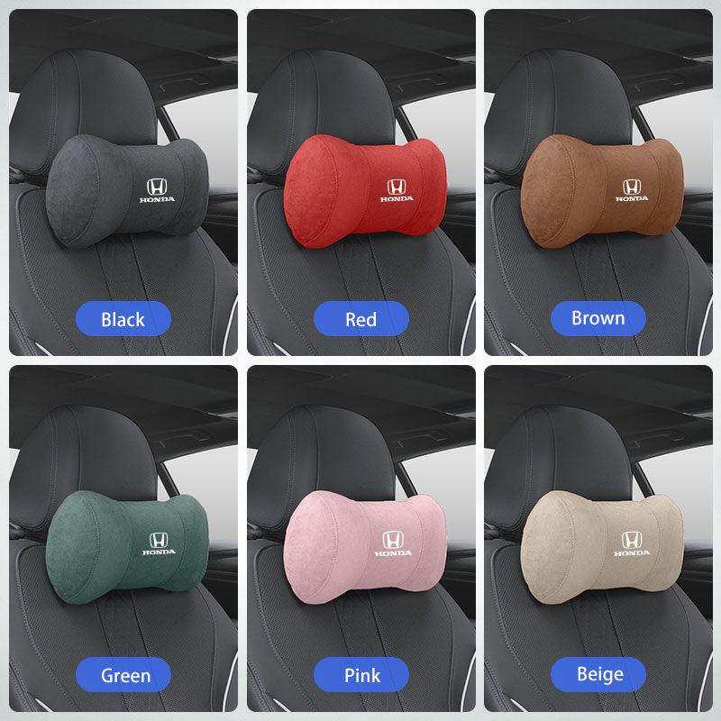 Car Suede Headrest Seat Neck Pillow Head Support For Honda Civic Fit Jazz Accord Pilot CRV Odyssey Passport City Shuttle HRV Ny1 EC5