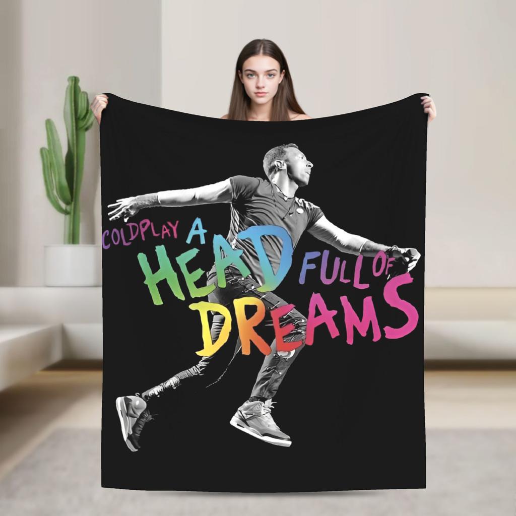 Coldplayed 2025 Tour Head Full of Dreams Print Blanket For Men Women Super Soft Cozy Throw Blankets for Living Room Multi-size