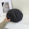 Plaid Beret Women's Spring New Versatile Atmosphere Shows the Face Small Painter Hat