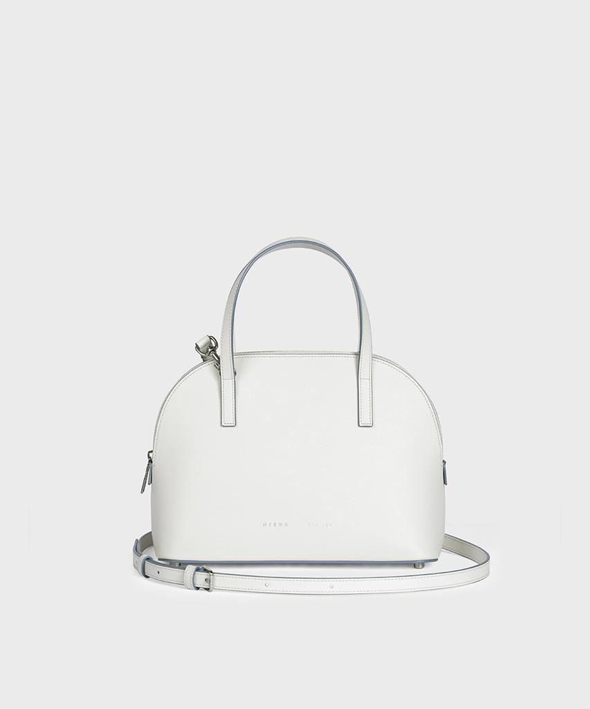 Herma Loewe 24 Top Handle Bag White Bluebell Edge