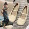 Xiaoxiangfeng Single Shoes Women's Summer Soft Flat Bottom 2025 New Spring and Autumn Korean Version Mary Jane Evening Gentle Grandma Small Leather Sh