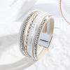 Bohemian Multi-layer Leather Wrap Bracelet with Magnetic Buckle for Women