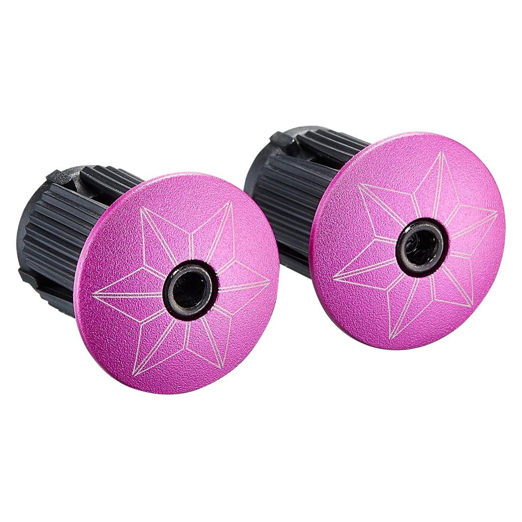 Supacaz Super Sticky Kush Bar Tape Star Fade Neon Pink with Pink Star Plugs - -