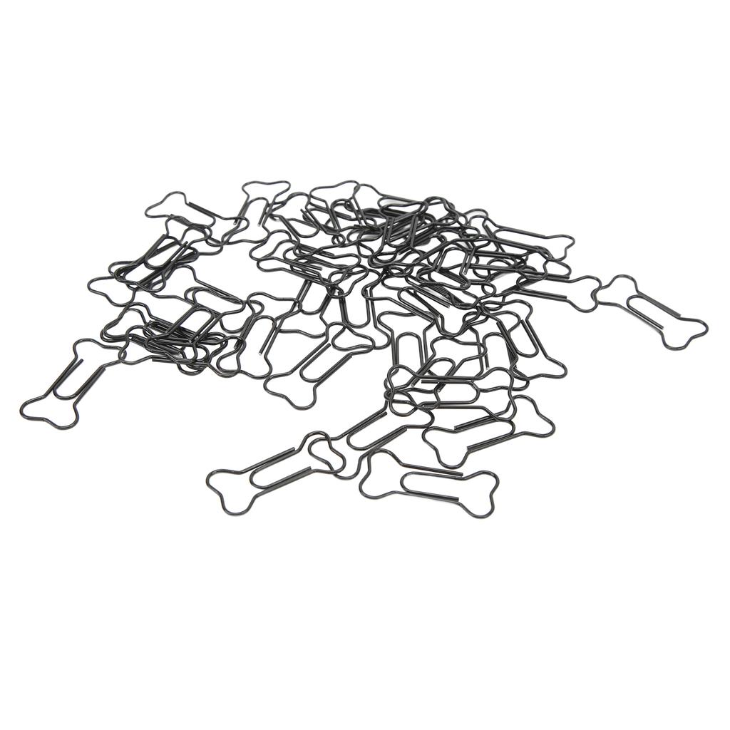 45 шт. скрепок в форме собачьей кости, черные, легкие, для организации записных книжек, проволочные зажимы-закладки