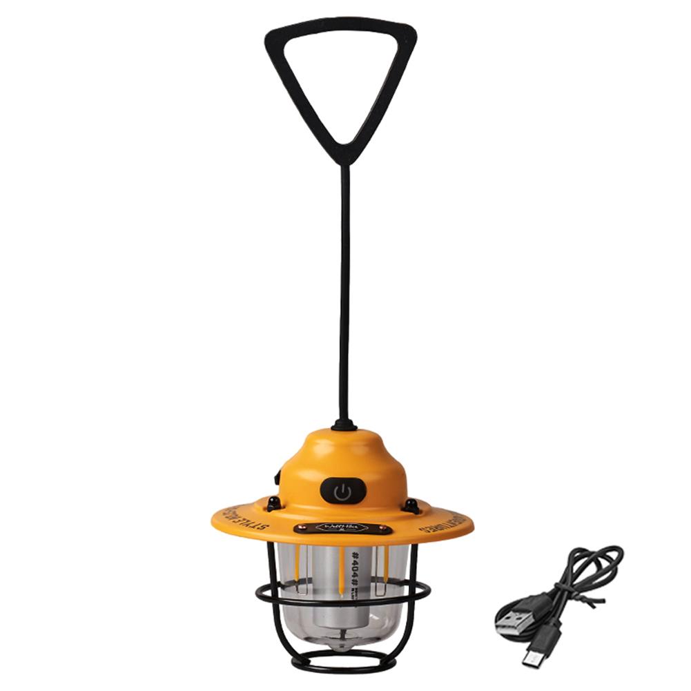 1-2PCS LED Tent Atmosphere Lamp 1200mAh USB Charging Retro Decorative Light IPX4 Waterproof Camping Lantern for Camping Hiking