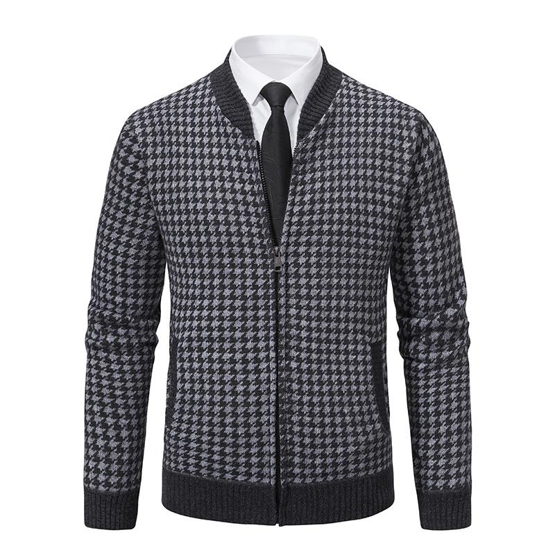 Cozy Up Клетчатый свитер с длинным рукавом вязаный повседневный деловой утепленный теплый пальто куртка