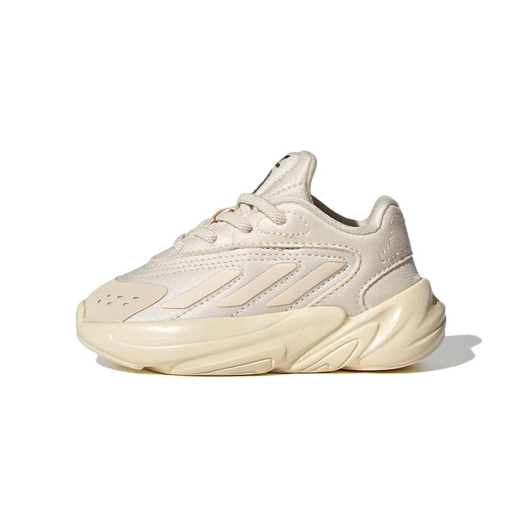 adidas Originals Ozelia El I Устойчивые к истиранию Низкие детские кроссовки Бежево-желтые для младенцев и малышей GW7215
