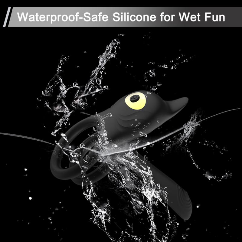 Daji Lock Essence Ring 10-скоростное вибрирующее кольцо для пениса с беспроводным пультом управления, силиконовый вибратор для пениса для пар, USB-перезаряжаемая игрушка для взрослых