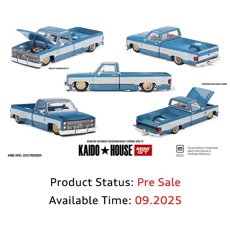 AABHB1 Ready to ship KHMG 192 1:64 Chevrolet Silverado Dually Vintage Spec V1 Openable Hood Diecast Car Model Kaido House MINIGT