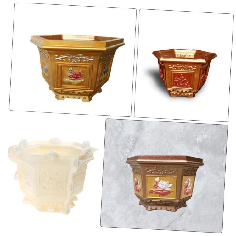 Tall Planter Mold DIY Hexagonal Flower Pot Mold Flower Container Mold for Plant