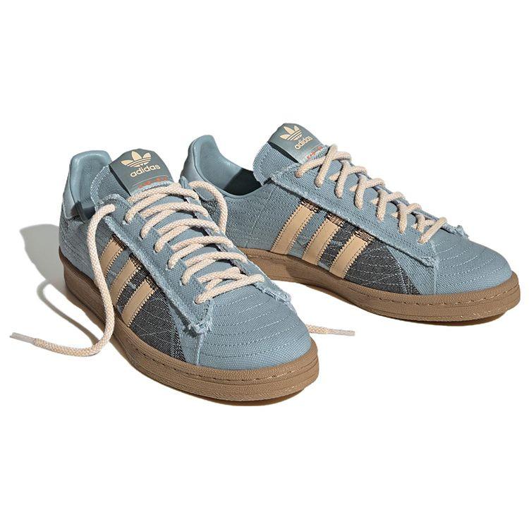 adidas Originals Campus 80S Шелковый путь Нескользящие Прочные Легкие Низкие Кеды для Скейтборда Унисекс Кроссовки Серо-синие ID4794