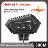 Music Interphone Bluetooth 5.0 Motorcycle Helmet Intercom Headset Waterproof 300m Intercomunicador Speaker Earphone