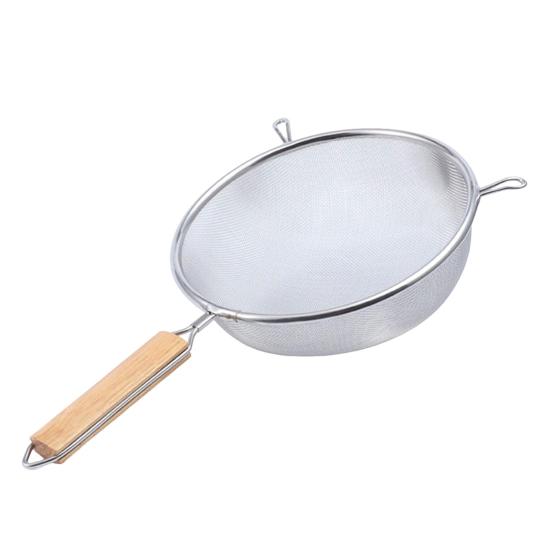 Stainless Steel Mesh Strainer with Wooden Handle Fine Mesh Filter Spoon Wire Sieve