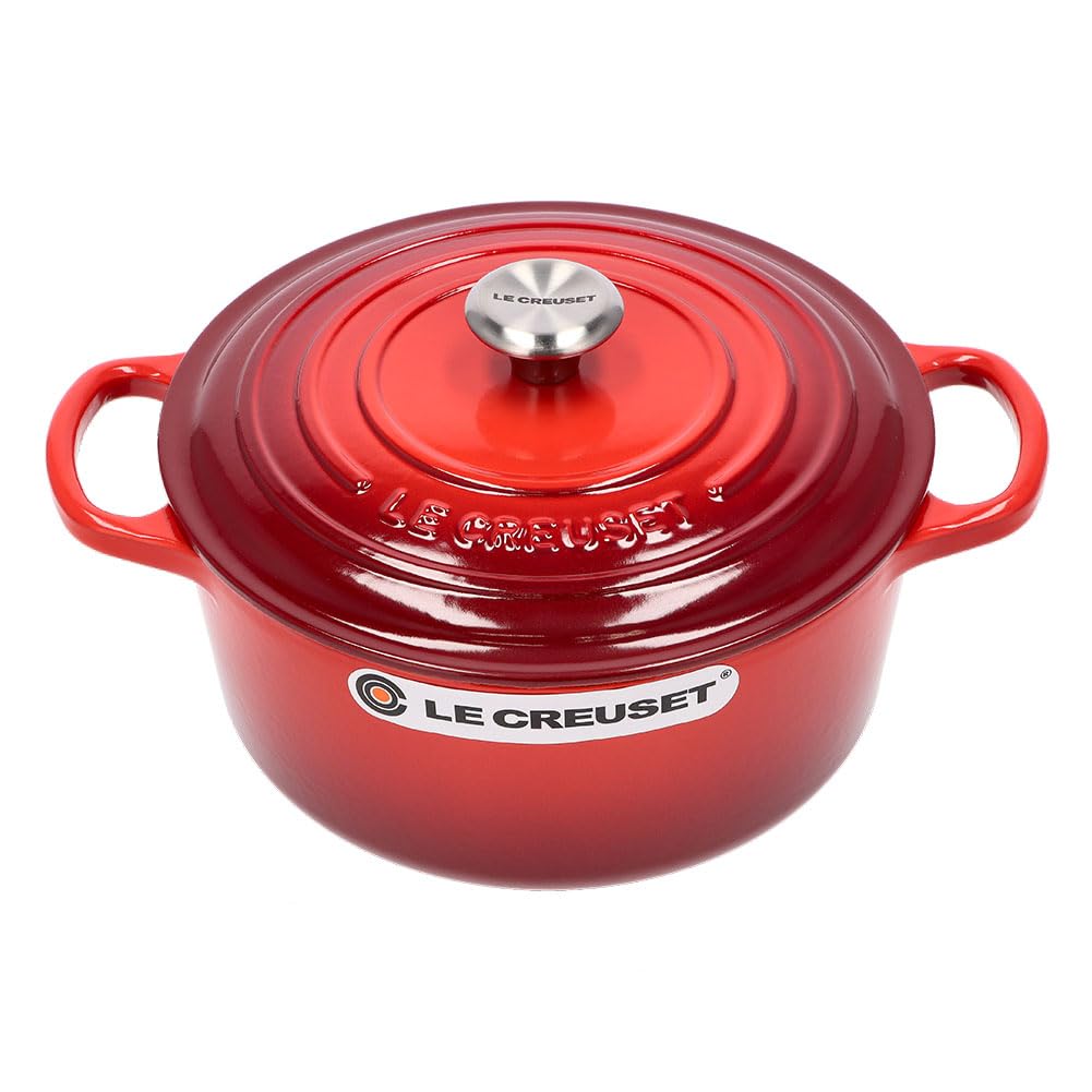 Le Creuset SIGNATURE Signature Cocotte ronde 22см Cocotte ronde Вишневый горшок Новая жизнь [Le Creuset] Двуручный [Предмет]