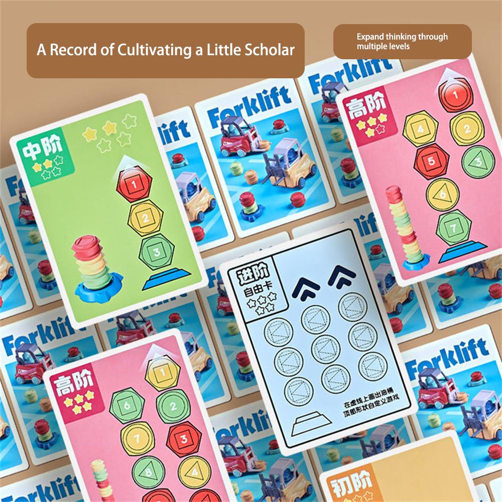 Многофункциональная инженерная машина Монтессори, игрушка для мальчика, ручной подъем, детская модель, сидящая на моделировании вилочного погрузчика