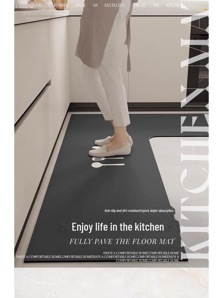 Г-образный абсорбирующий кухонный коврик - мягкий, устойчивый к грязи, простой в уходе, напольный коврик с диатомовой грязью