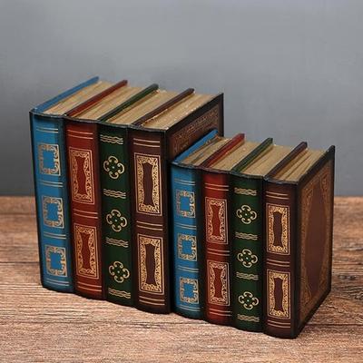 2 упаковки декоративных коробок для книг, деревянные украшения для книг, коробка для хранения книг