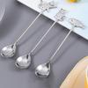 Cute Paintings Cat 304 Stainless Steel Spoon Hollow For Coffee Tea Dessert Spoon Kitchen Tableware Gifts For Students Children