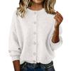 Autumn and winter women's knitted round neck long-sleeved solid color casual fashion knitted cardigan