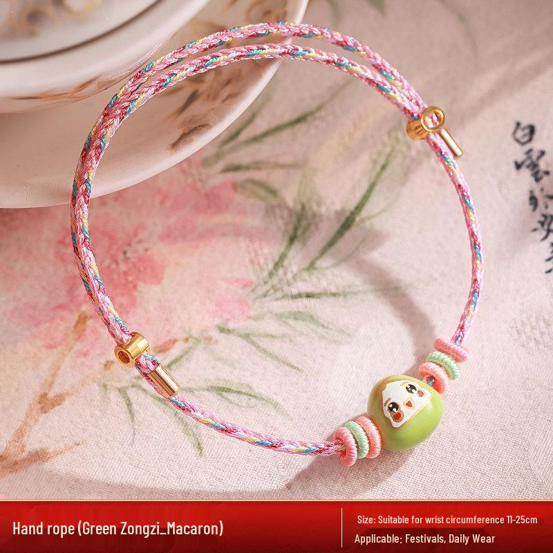 Ручной работы Пятицветный браслет-цзунцзы на Праздник лодок-драконов: Красные веревочные украшения для пар, мужчин, женщин, детей и младенцев