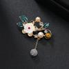 Handmade Retro Flower & Pearl Tassel Brooch: Butterfly Cheongsam Anti-Exposure Pin for Sweaters