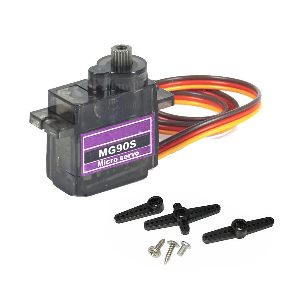 1/4/10Pcs MG90S Servo All Metal Gear 9g 180 360 SG90 Upgraded Version For Helicopter Plane Boat Car MG90 Trex 450 RC Robot