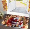 Merry Christmas Santa Claus Doormat- Vintage Polyester, Machine Washable Non-Slip Bottom, Absorbent Sponge Layer, Home Entrance