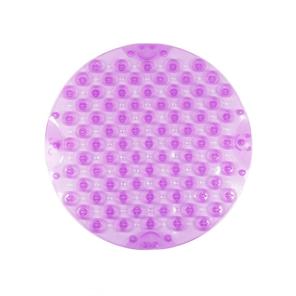Silicone world PVC Round Anti-skid Bathroom Mats Shower Bathroom Massage Foot Mat Suction Cup With Drain Hole Carpet Floor Mat