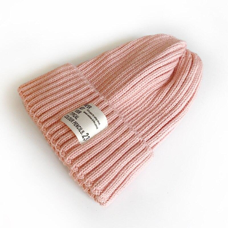 Fashion Candy Color Kids Hats Warm Knit Bonnet Caps Children Girls Boys Hats Baby's Cute Wool Hat