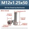 Yigu Fine Thread Knurled Socket Head Screws, 304 Stainless Steel, M3-M12