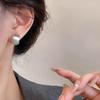 Elegant Frosted Brushed Bean Stud Earrings - French Retro Hong Kong Style, Exquisite Commuter-Friendly Ear Jewelry
