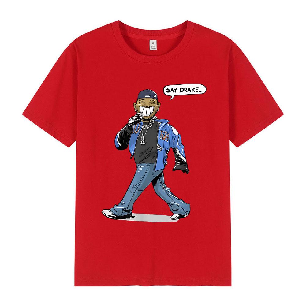 Кендрик Ламар Скажи Дрейк Смешная Мем Футболки Мужская Женская Мода Хип-Хоп Оверсайз Футболка Летняя Повседневная Хлопковая Свободная Футболка