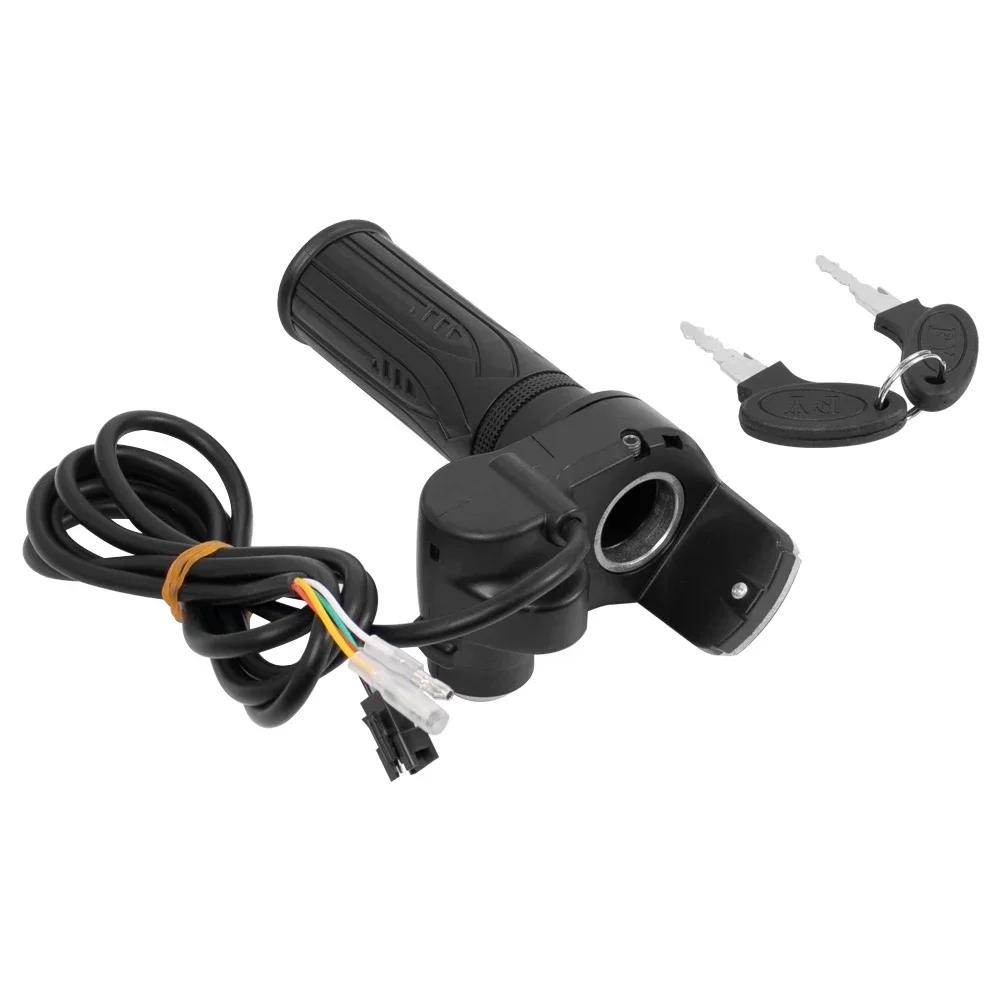 36В 48В 60В Ручка газа Акселератор руля для электровелосипеда с замком Индикатор мощности Акселератор для электровелосипеда Электрического велосипеда Скутера Ключ Светодиодный дисплей