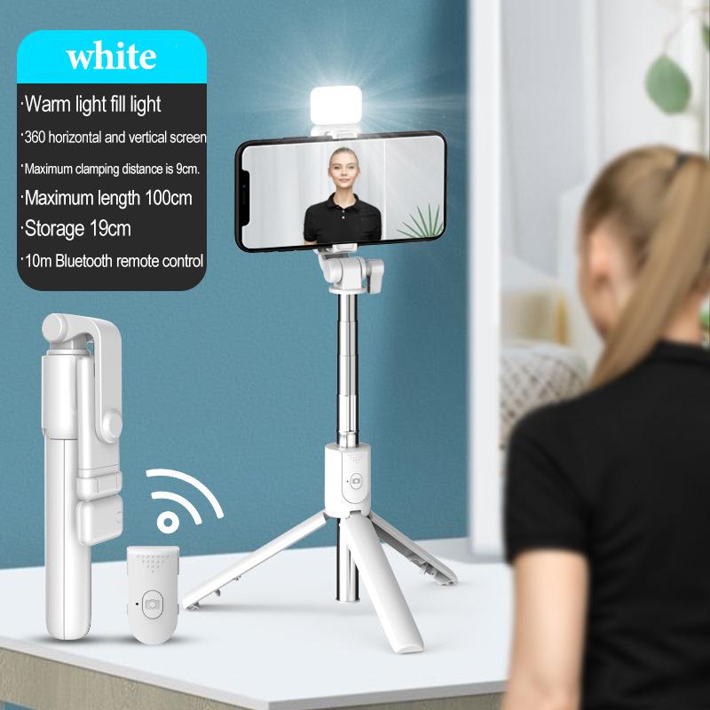 selfie stick 360° rotation holder with light remote control for selfie stick with bluetooth tripod for shooting from phone 7