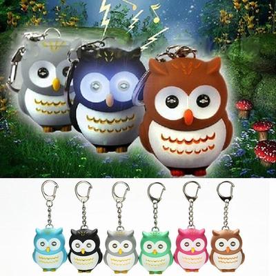 Симпатичный светодиодный брелок со звуками, забавная игрушка, брелок с фонариками в виде совы