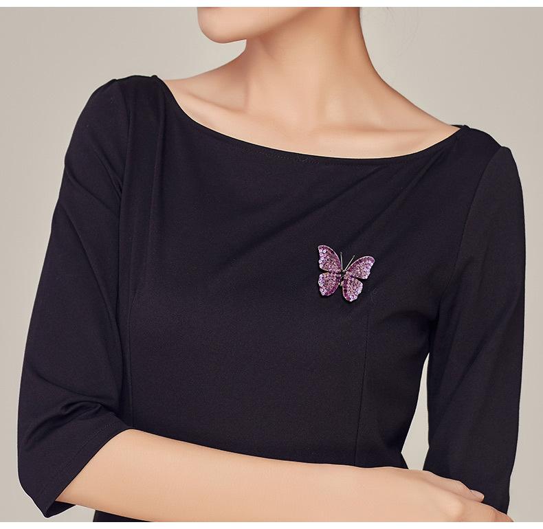 Classic Jewelry Butterfly Brooches Vintage Pins Rhinestone Delicate Brooches for Women Bridal Gift Dress Accessories Elegant Pin