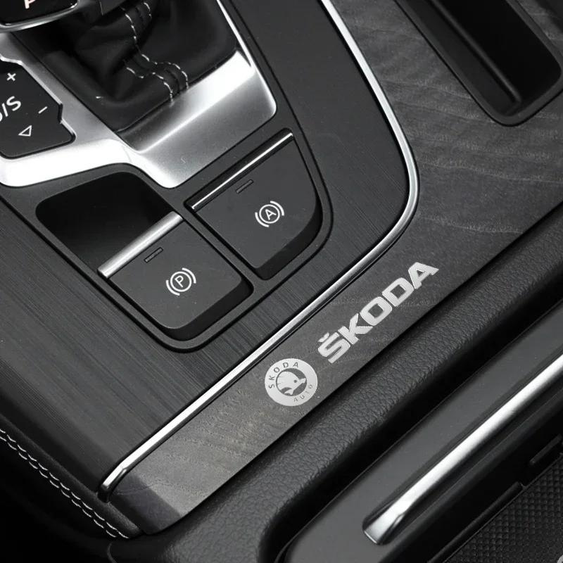 BATH7 Metal Car Decals Window Wiper Logo Sticker for SKODA VRS SCALA FABIA Octavia Kodiaq Superb Karoq YETI Auto Reflective Interior