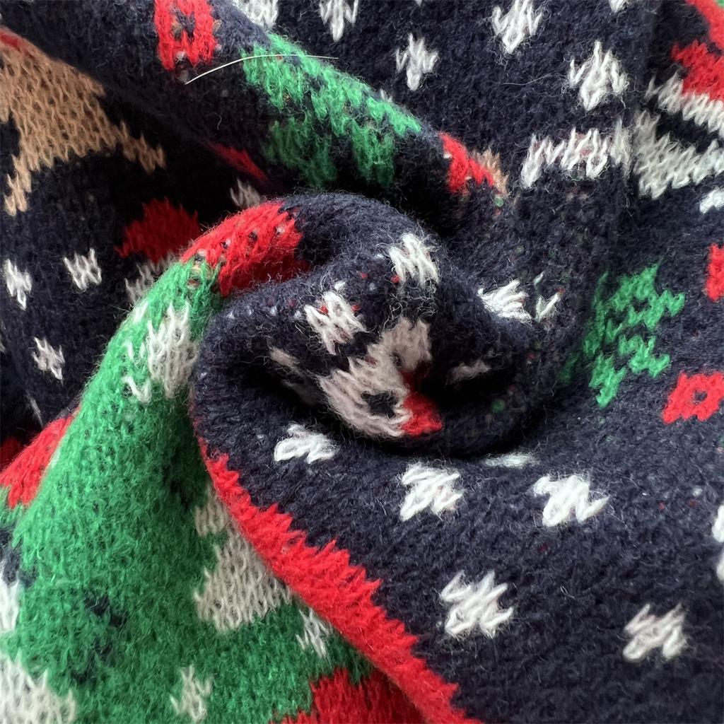 Christmas Sweater Autumn and Winter New Style Knitted Jacquard Acrylic Loose High Neck Long Sleeved Lazy Pullover New Year Sweater 3528