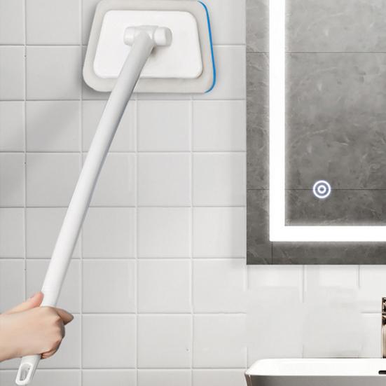 Floor Brush Pressable Strong Decontamination 90 Degree Rotation Effortless Cleaning Removable Window Sponge Cleaning Brush for Kitchen