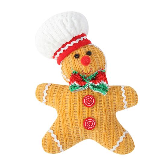 1/2 шт. Фигурка пряничного человечка, рождественская плюшевая кукла в шляпе, пряничное подвесное украшение для рождественской елки, каминное украшение