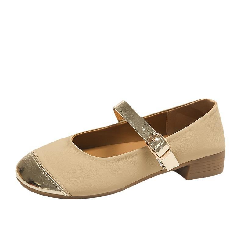 Женские туфли Мэри Джейн, модельные туфли на низком массивном каблуке с круглым носком и ремешком на щиколотке для женщин, балетки без шнуровки, удобные туфли-лодочки Мэри Джейн