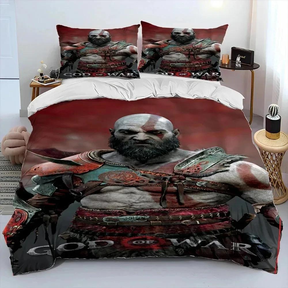 3D Печать Игра God Of War Геймеры Кратос Постельный Комплект Мальчики Девочки Полуторный Двуспальный Кингсайз Пододеяльник Наволочка Кровать Мальчики Взрослый