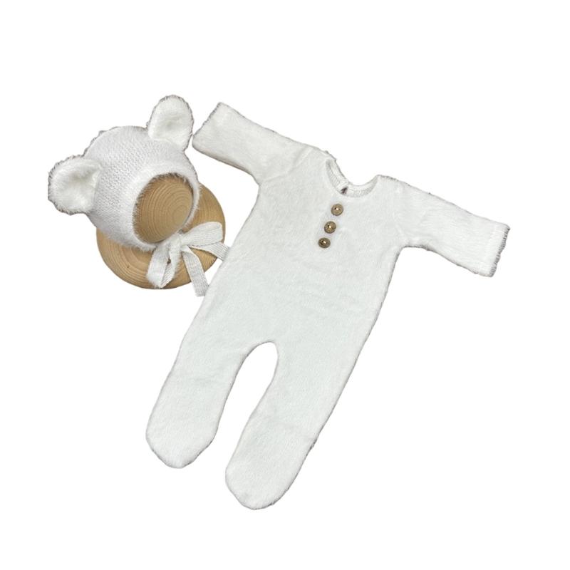 Девочка Мальчик Фото Реквизит Новорожденный Младенец Костюм Медведь Тема Комбинезон Шапка Одежда Наряд Фотосессия Одежда Детские Товары