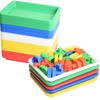 Plastic Square Tray Strong Color Cutlery Tray Serving Tray Flat Tray Coffee Tea Serving Holder Activity Tray Organizer