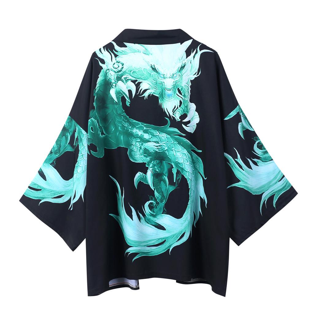 Летние японские кимоно с рукавами с пятью точками, мужские и женские плащи, куртка, блузка