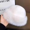 Winter Hat for Women Faux Fur Fluffy Bucket Hat for Women Luxury Plush Thicken Snow Fur Bucket Hat Soft Panama Cap