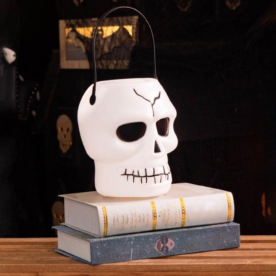 Halloween Candy Bucket Pumpkin Skull Bucket Trick or Treat Bucket with Handle for Kids Halloween Party Decoration
