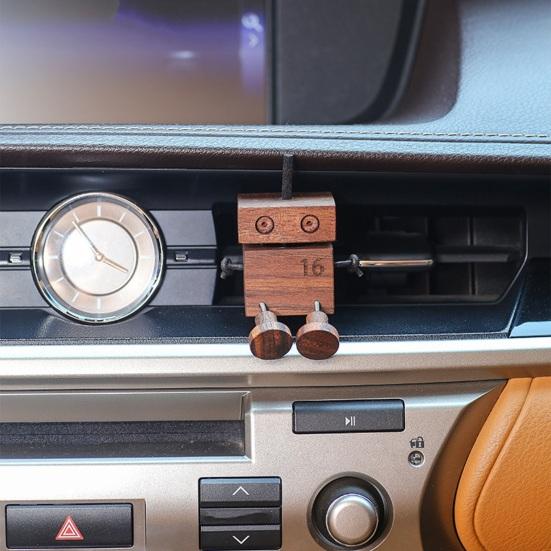 Wooden Car Air Freshener with Wobbling Legs Wind Powered Vent Clip Diffuser for Aromatherapy Handcrafted Dashboard Decoration