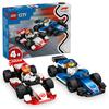 LEGO City F1(RWilliams Racing & Haas F1(RRace Car Combo Toy Block Educational456Vehicle Car Mini Car 60464