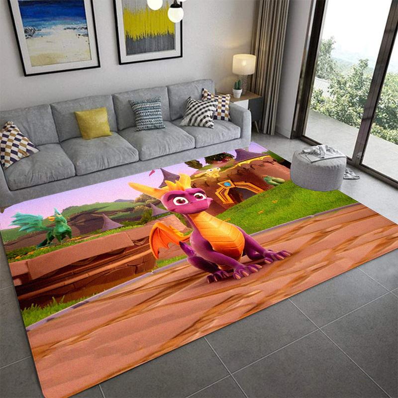 S-Spyro's Dragon Принтованный ковер Модный коврик для йоги Нескользящий ковер Украшение для спальни Уличный ковер Подарок на день рождения для спальни